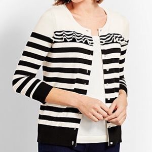 NWT Talbots Striped Cardigan With Anchor Buttons